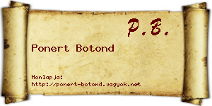 Ponert Botond névjegykártya